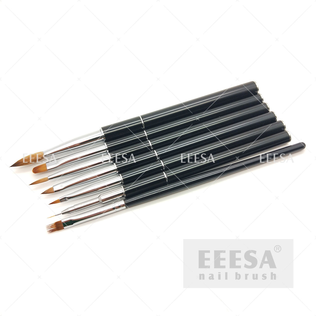 Cheap Attachable 	Nail Brush Set Metal Handle UV Gel Nail Art Tool Set for sale