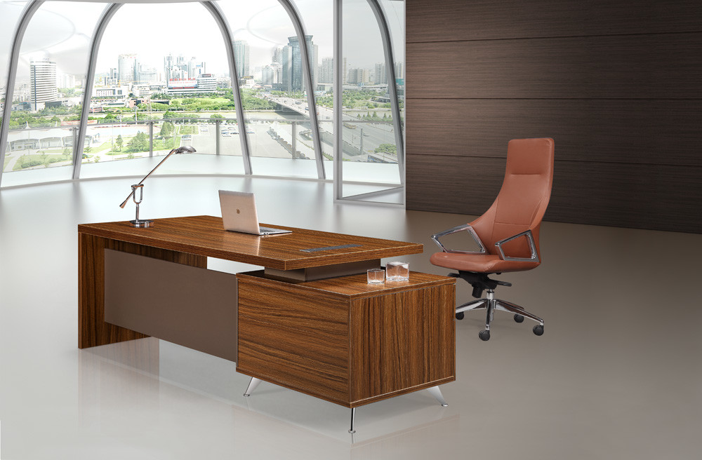 Cheap Brown Executive Desk 200cm With Extention Modesty And Mobile Pedestal for sale