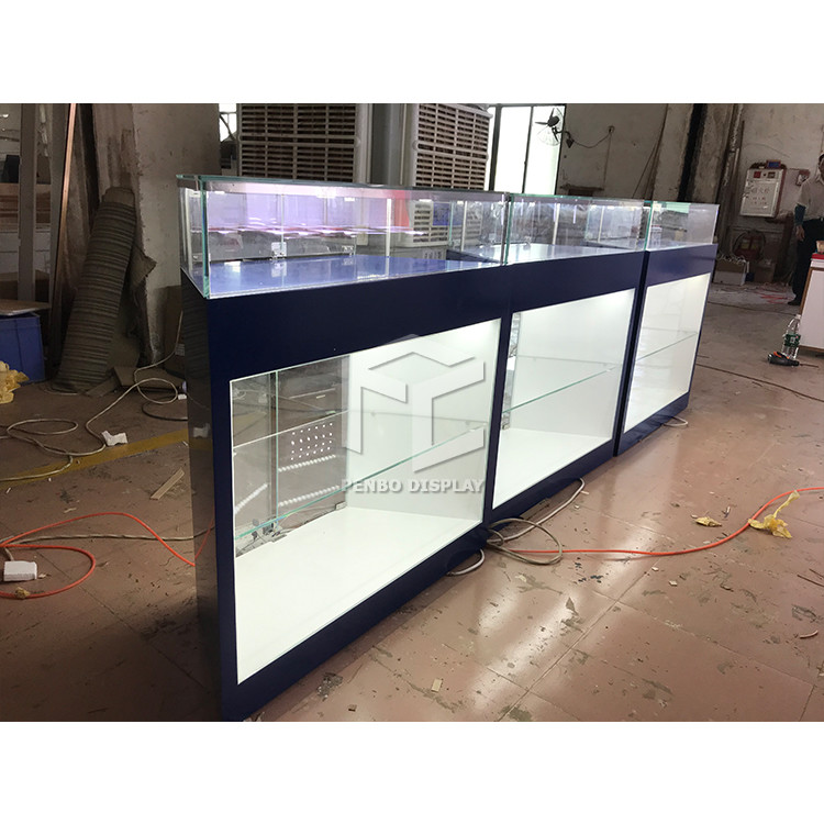Cheap ODM Glass Vapor Shop Furniture Display With T4 LED Lighting for sale