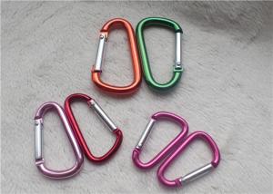 Cheap Small Personalized Promotional Gifts Carabiner Multiple Colors D - Shaped Mountaineering Buckle Metal Key Holder for sale