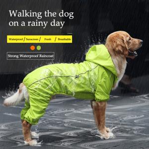 China Winter Warm Breathable Reflective Yellow Dog Raincoat S-XXL Dog Rain Suit on sale