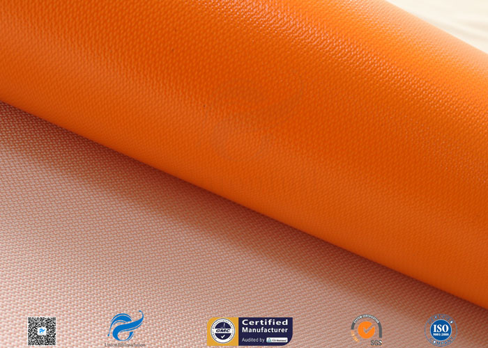 0.5mm Orange Silicone Coated Fiberglass Fabric For Thermal Insulation Fire