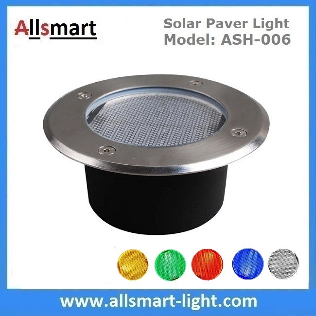 Cheap Φ130x60mm Round Solar Paver Lights Maintenance Free Solar Brick Lights Solar Underground In-ground Lights Waterproof for sale