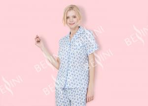Cheap Printed Cotton Voile Soft Womens Pyjama Sets Two Pieces For Autumn Season for sale