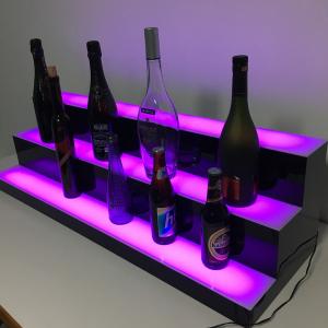 Cheap RGB Lighted Liquor Bottle Shelf Stand 3 Tier Led Light Liquor Bottle Display for sale