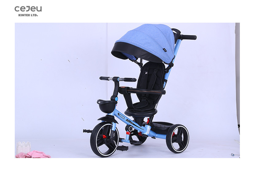 Cheap Blue 1 Year Old Foldable Trike Stroller 10.5kg With PU Wheel for sale