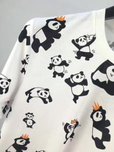 Cheap Best quality Unisex 100% Cotton T Shirt Women Quick-drying Full Panda Printing T-shirt for sale