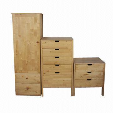 Cheap Three Storage Drawers or Bedside Cabinet, Birch Wood, Customized Styles and Sizes are Accepted  for sale