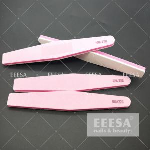 Cheap Pink White Nail File Buffer Shine  Half Moon For Manicure  Pedicure for sale