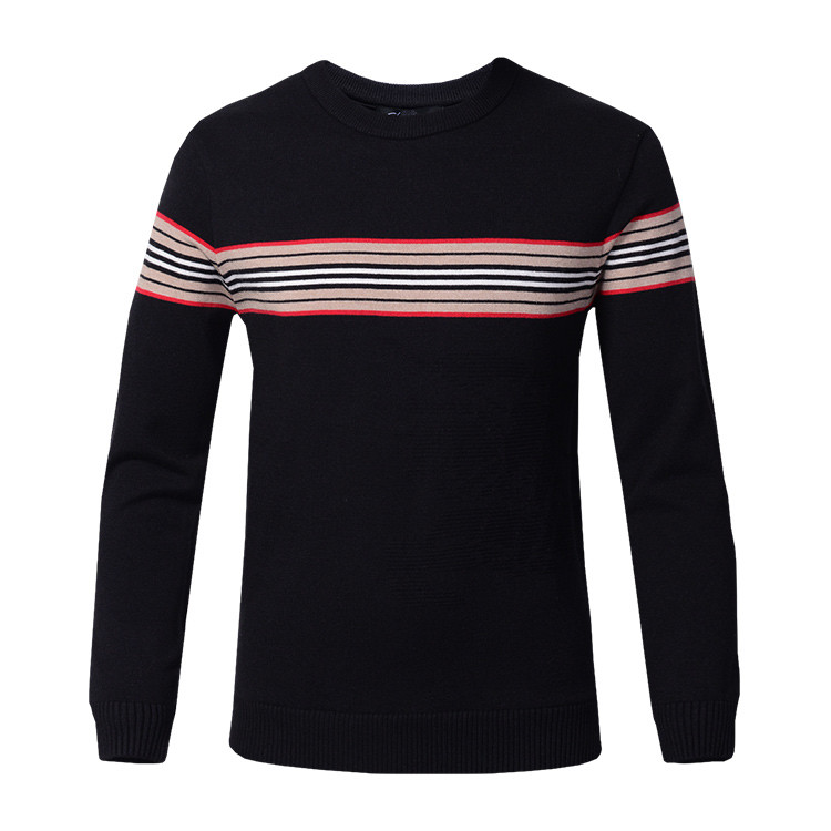 Cheap Flat Knitted Mens Warm Winter Sweaters , Round Collar Pullover Sweaters For Men for sale