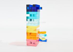 Cheap Factory Wholesale Customized Crystal Acrylic Neon Tumble Tower Game Set for sale