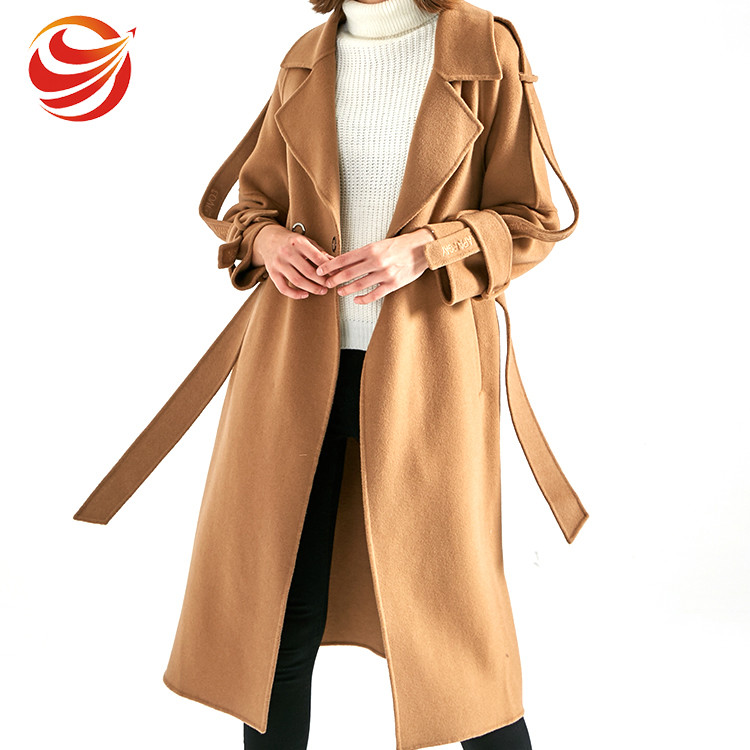 Cheap Camel Wool Women's Casual Winter Coats Long Style Fashionable LOW MOQ for sale