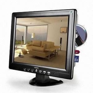 Cheap 15-inch Multimedia LCD TV/Monitor of LED Backlight, with TV, AV, VGA, DVD, USB and SD Input for sale
