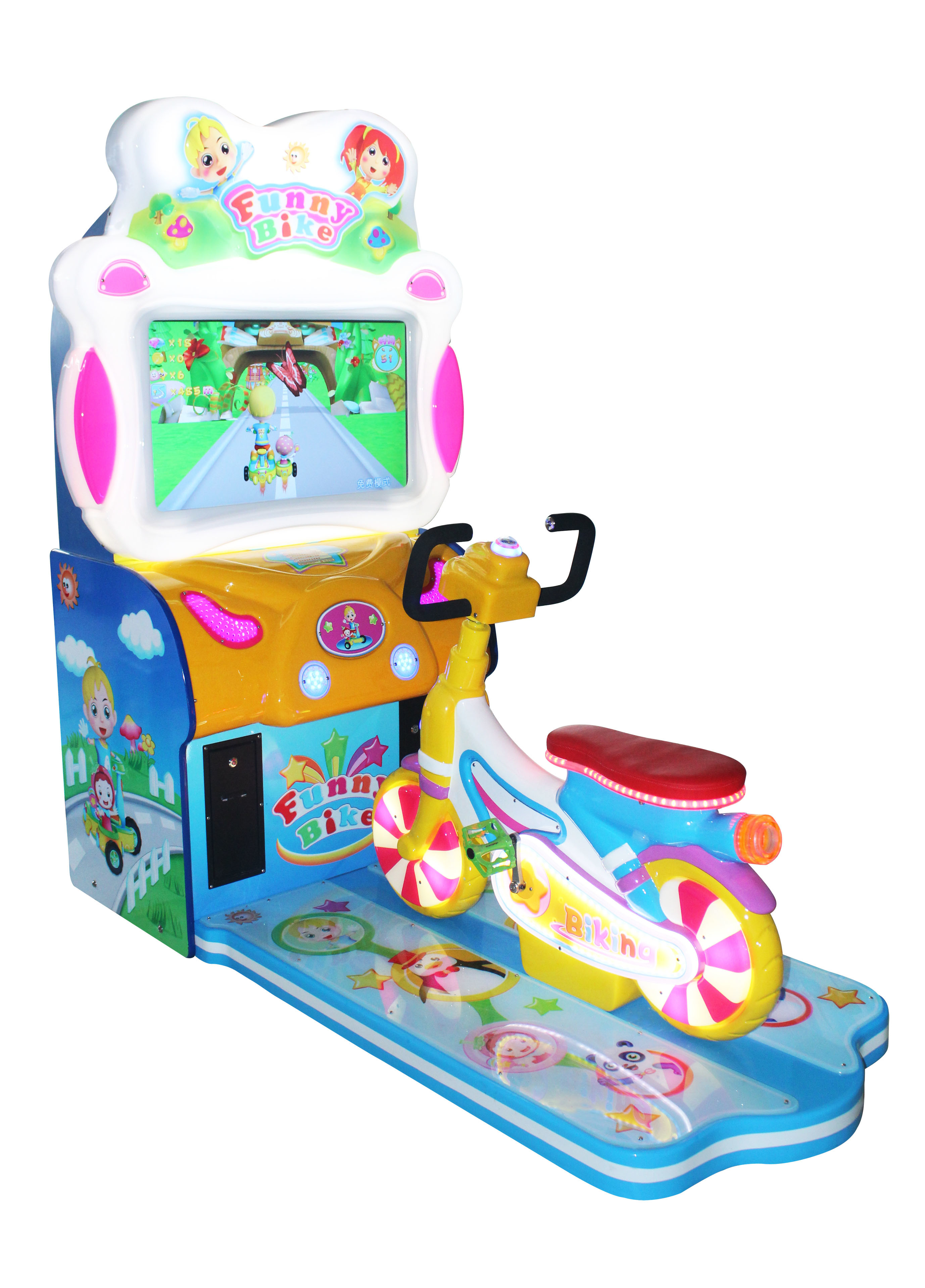 Cheap Bikecycle Kids Coin Operated Game Machine Colorful Ticket Redemption Game for sale