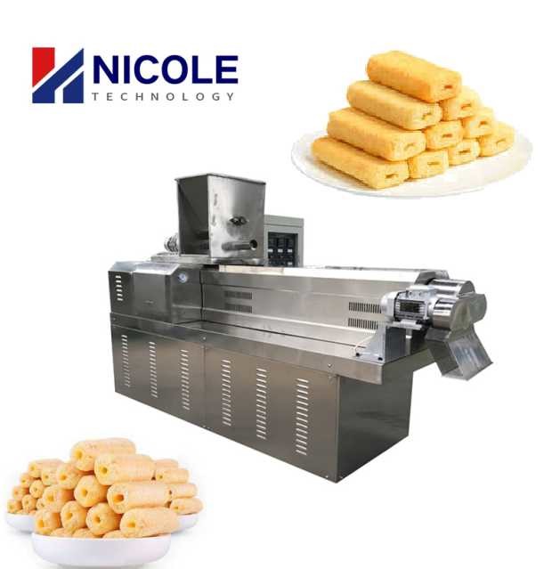 Cheap Electric Automatic Lubrication Corn Puff Production Line Twin Screw 10kg/H for sale