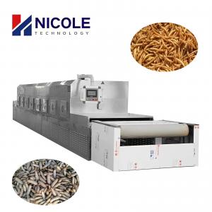 Cheap Tunnel Industrial PLC Microwave Dryer Machine Insects Mealworm Black Soldier Fly Bsf Larvae for sale