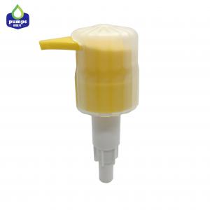 Cheap Yellow color cleaning gel dispenser pump with transparent cap neck size 33/410 for sale