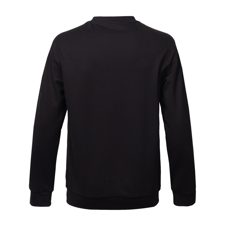 Cheap High quality cotton O neck sweatshirt fashion ,High end custom embroidered black sweat shirt for men for sale