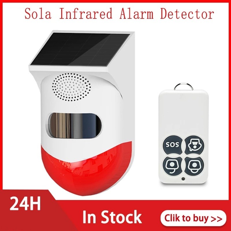 Cheap New Wireless Solar Infrared Alarm Detector Siren Motion Sensor Detector For Home Garden Yard Outdoor With RF433 Remote C for sale