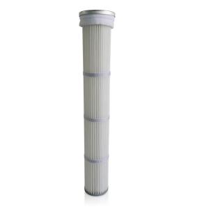 Cheap Steel Top Loader Pleated Filter Bags With Galvanized Steel Bottom End Cap for sale
