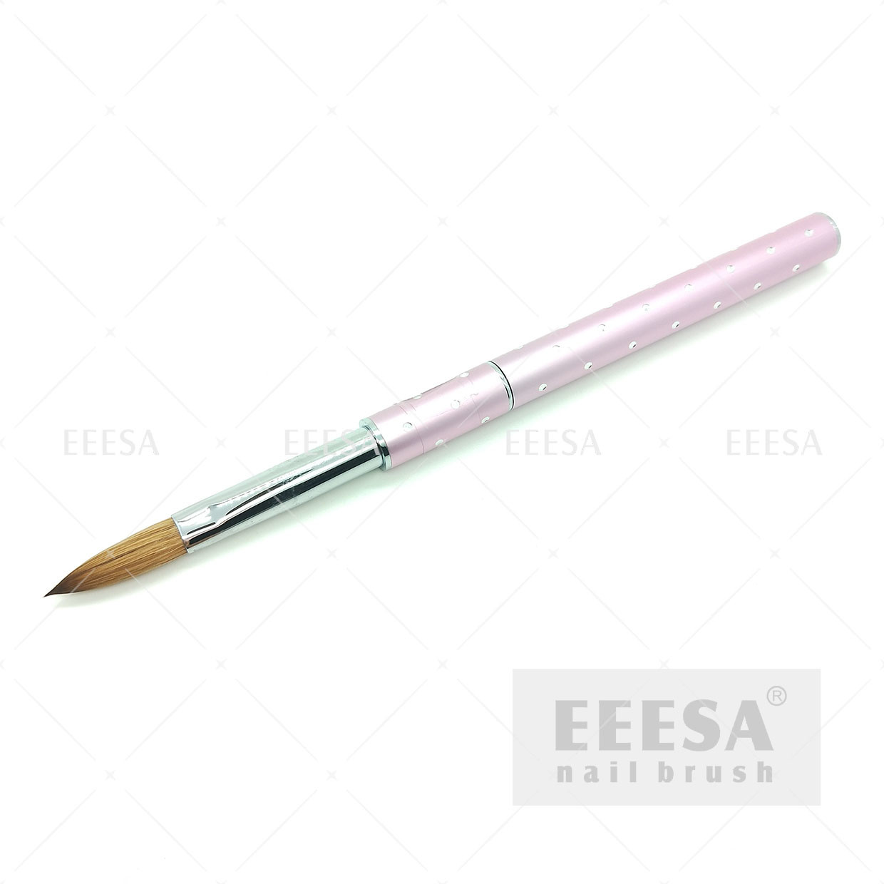 Cheap 671U Pink Metal Sparkling Dotting Handle 100% Kolinsky Sable Hair Acrylic Nail Brush #10 for sale