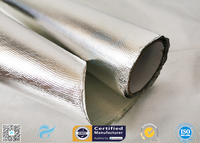 Cheap 0.85mm Thick Silver Coated Fabric 95% Heat Reflection Aluminium Foil Laminated for sale