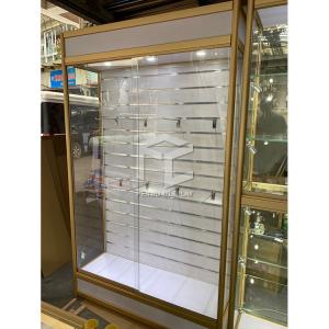 Cheap T4 LED Lockable Glass Showcase Cabinet 1200*400mm Aluminum Frame for sale