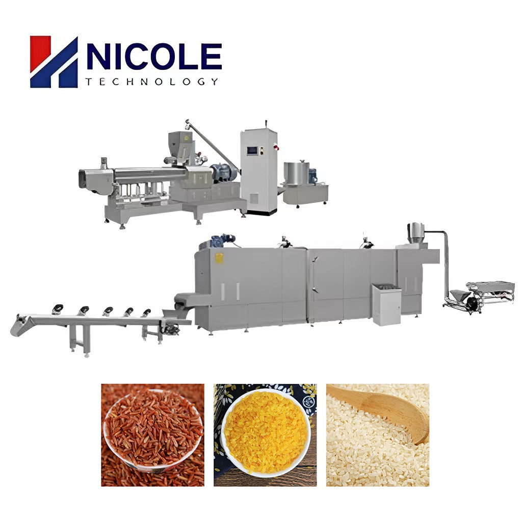 Cheap Automatic Industrial 200kg/H Artificial Rice Production Line Twin Screw for sale