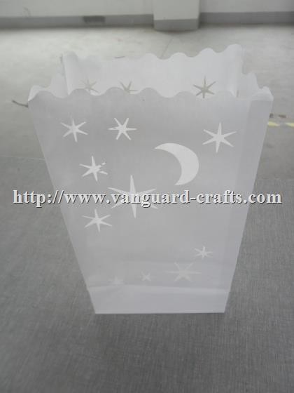 Cheap paper luminaire candle bags Fire-retardant paper candle bags in white color for sale