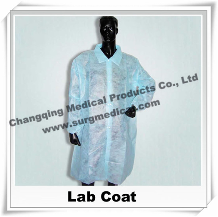 China Medical Scrub Uniforms Non Woven Lab Coat Comfortable Round / V shape Neck , Disposable Surgical Gowns on sale