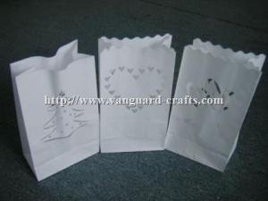 Cheap luminary lantern wax paper candle bags glowing paper candle bag tealight candle lantern for sale