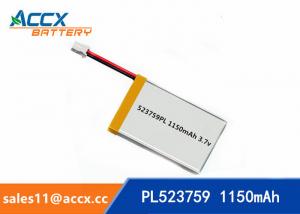 Cheap 523759PL 3.7V 1150mAh lithium polymer battery for sale