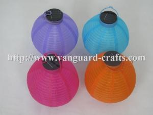 Cheap colorful solar lanterns garden solar lamp nylon solar lanterns round lanterns for sale
