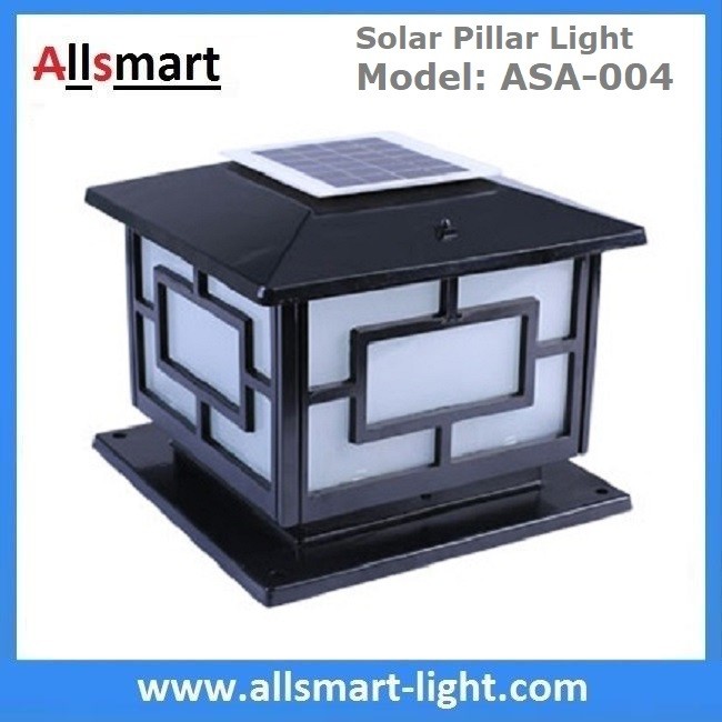 Cheap Square Aluminum Solar Pillar Lights Bronze Lampshade Solar Brick Column Post Lamp Solar Welcome Lighting China Factory for sale