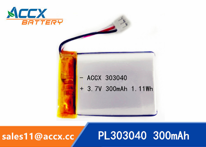 Cheap Rechargeable 303040 Lithium polymer battery 3.7V 300mah for bluetooth speaker for sale