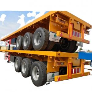 Cheap Factory price new flatbed gooseneck container chassis 3 Axles 40 feet 20ft 40ft Shipping Container Flat Bed Flatbed Semi Trailer for sale