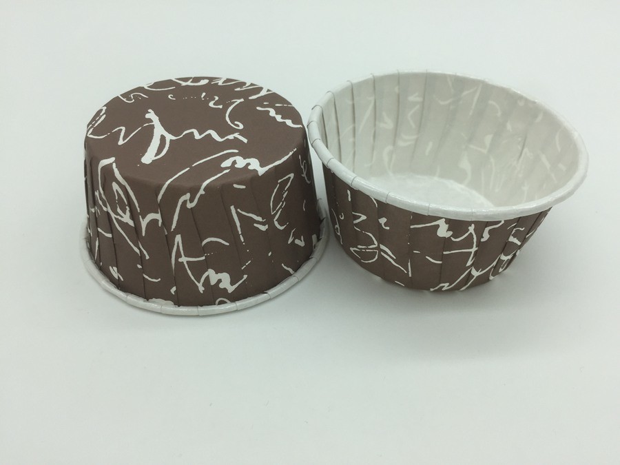 Chocolate PET Coated Muffin Baking Cups High Temperature Food Grade Paper