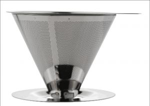 Cheap Double Layer Mesh Stainless Steel Coffee Filter Cone For 2  Cups , 85mm Height for sale