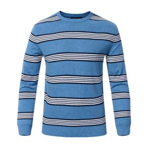 Cheap Stripe Winter Woolen Sweater For Mens , Crew Neck Mens Pullover Sweater for sale