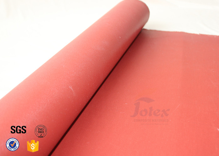 Cheap Red Silicone Coated Silica Fabric 800℃ 0.7mm Fiberglass Insulation Materials for sale