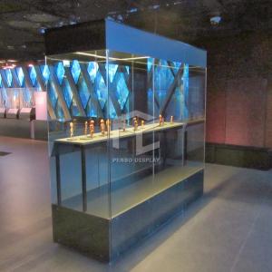 Cheap T4 LED Wooden Exhibition Show Case Monomer Design Museum Display Cabinets for sale