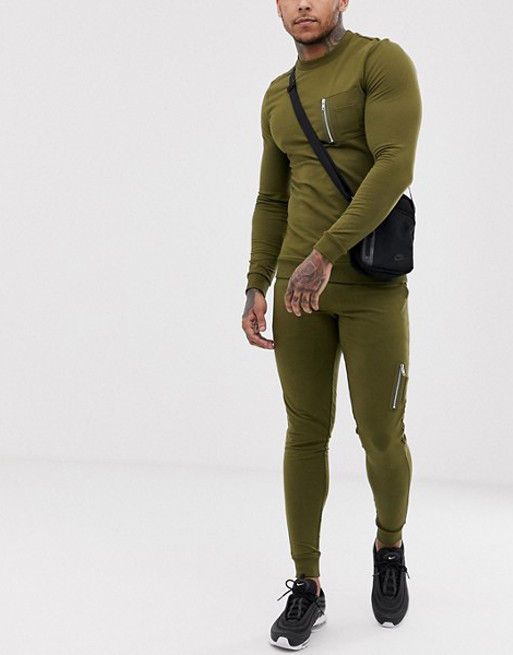 Cheap Bodybuilding Mens Tracksuit Set , Slim Fit Jogging Suits Anti - Bacterial for sale