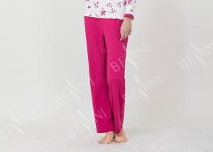 Cheap Large Floral Printed Womens Pyjama Sets 100% Combed Cotton Interlock Material for sale