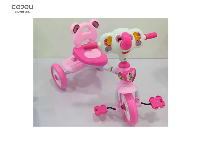 Cheap Age 3 Kid Riding Tricycle Loaded 25kg Pink Plastic Trike With Flashing Pedal for sale