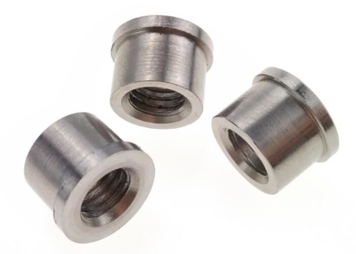 Cheap High Precision Machined Metal Parts Grey Turned Stainless Steel Insert Nuts M8 X 10 for sale