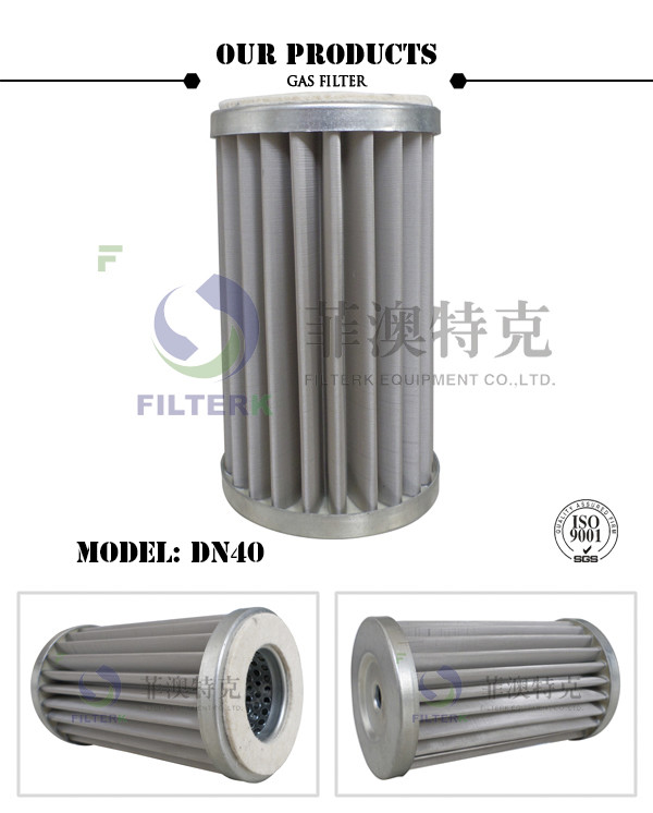 Cheap Stainless Steel Mesh Gas In Air Filter , Pleated DN40 Natural Gas Line Filter  for sale