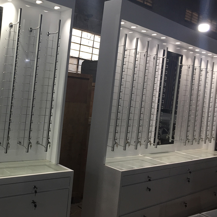 Cheap Retail Glass Metal Eyeglasses Display Cabinet For Optical Store for sale