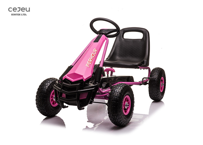 Cheap 5KM/H 5 Year Old Pink Pedal Go Kart 11.7KG With Four Inflatable Wheels for sale