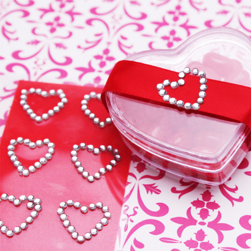 Cheap Heart shape Rhinestone Mobile Phone Sticker Self-adhesive Rhinestone Stickers for wedding for sale