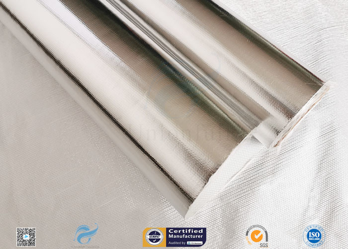 Cheap Moisture Proof 450g Durable Aluminium Foil Fiberglass Fabric Silver Laminated for sale